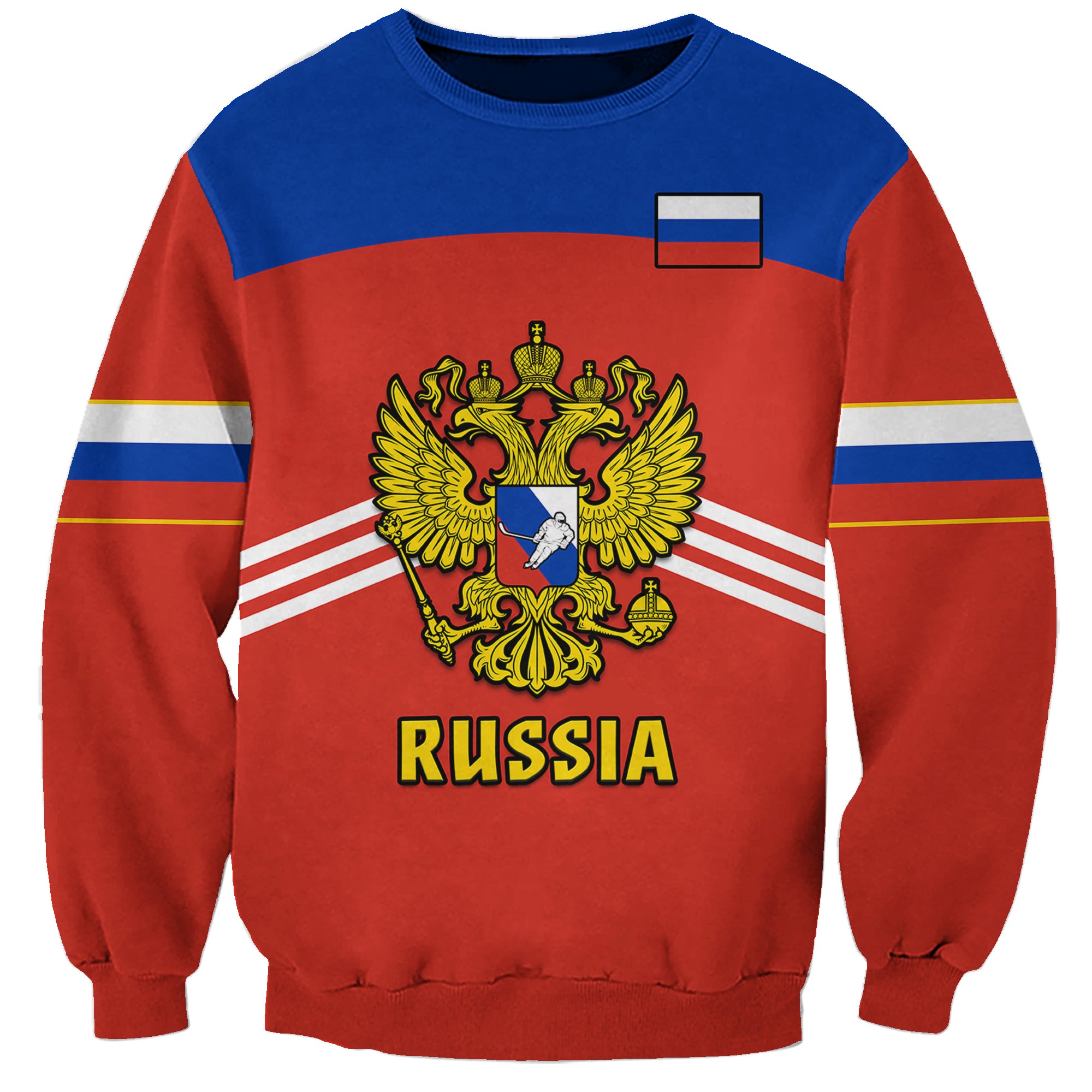 custom-text-and-number-russia-hockey-2023-red-sporty-style-sweatshirt