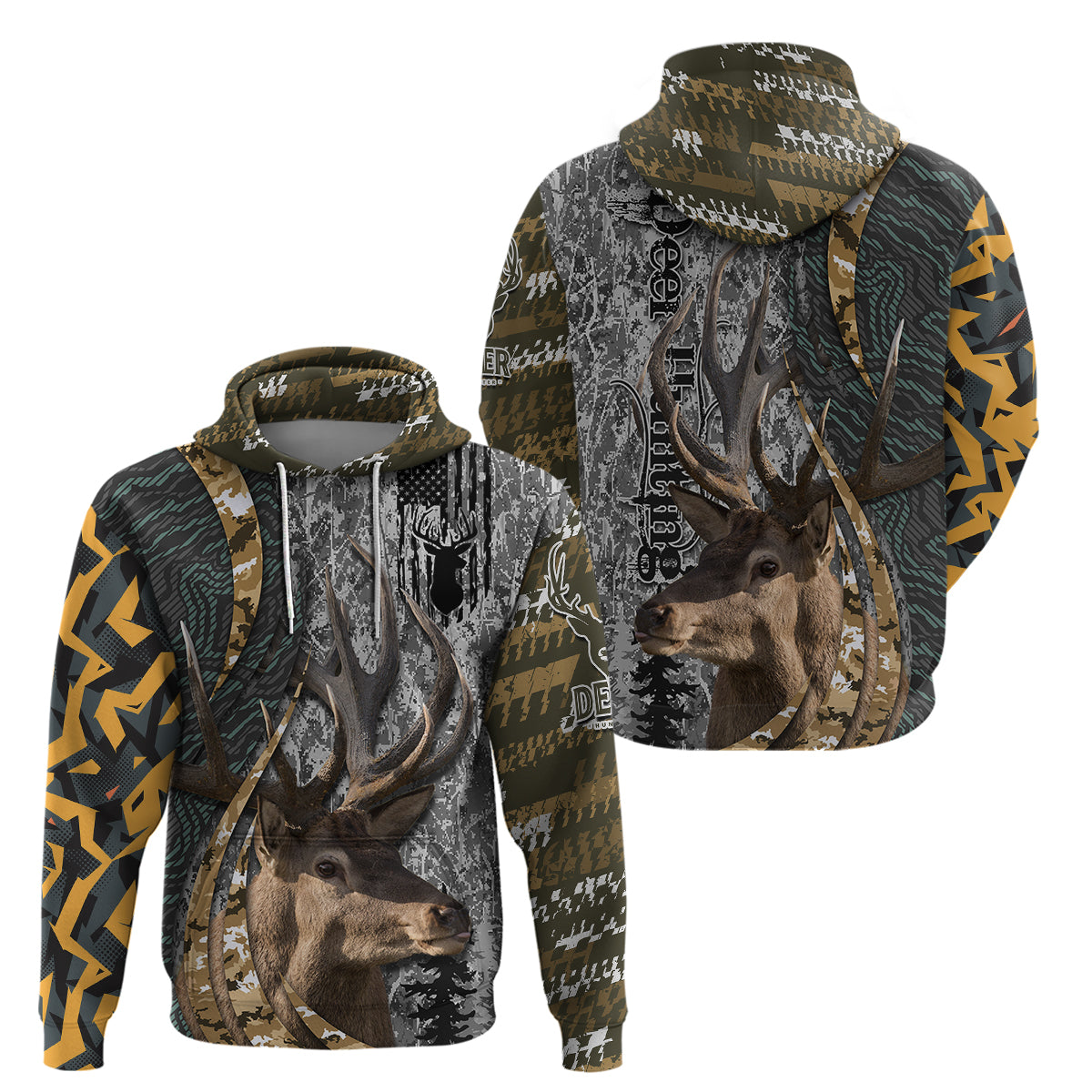 deer-hunting-abstract-grunge-pattern-hoodie