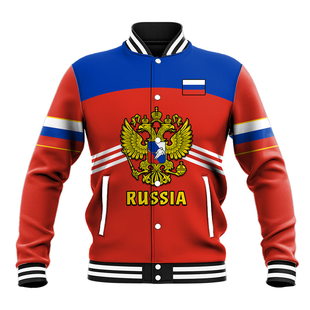 (Custom Text And Number) Russia Hockey 2023 Red Sporty Style Baseball Jacket - Wonder Print Shop