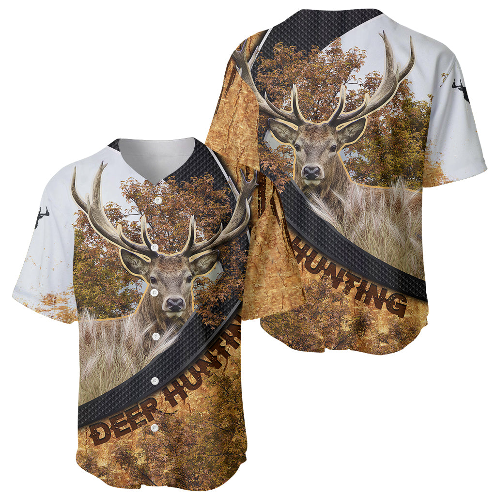 Deer Hunting Autumn Forest Abstract Pattern Baseball Jersey - Wonder Print Shop