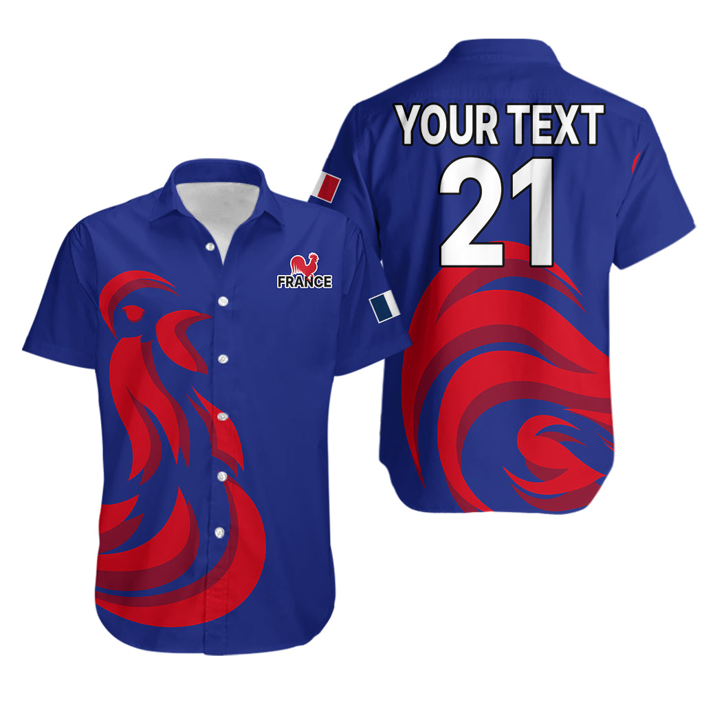 (Custom Personalised) France Rugby 7s 2023 Les Bleus Roosters Hawaiian Shirt - Wonder Print Shop