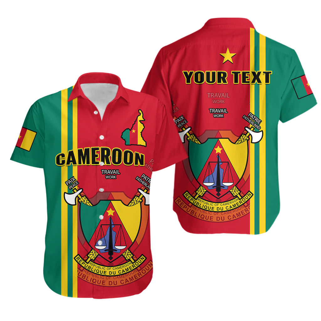 (Custom Personalised) Cameroon Happy Unity Day Cameroun Coat Of Arms Hawaiian Shirt - Wonder Print Shop