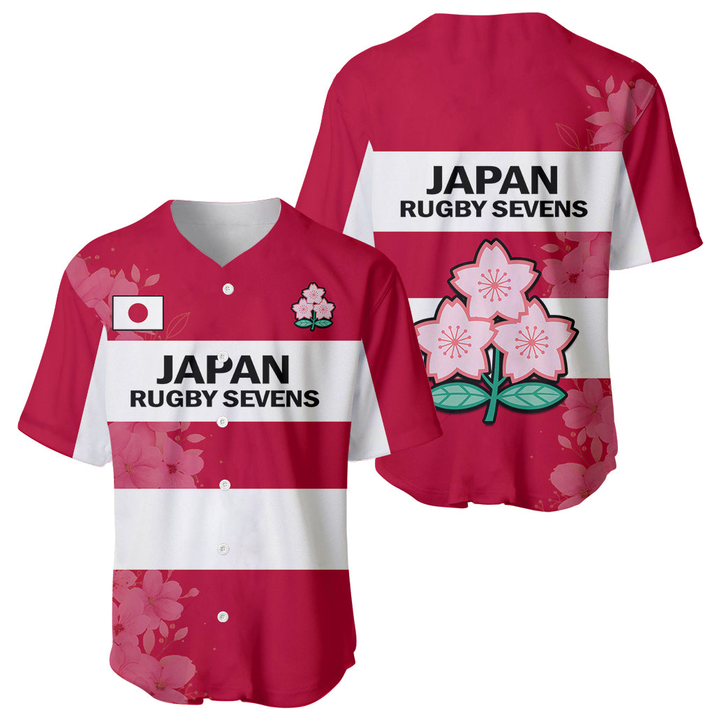 Japan Rugby 7s Japanese Cherry Blossom Baseball Jersey - Wonder Print Shop