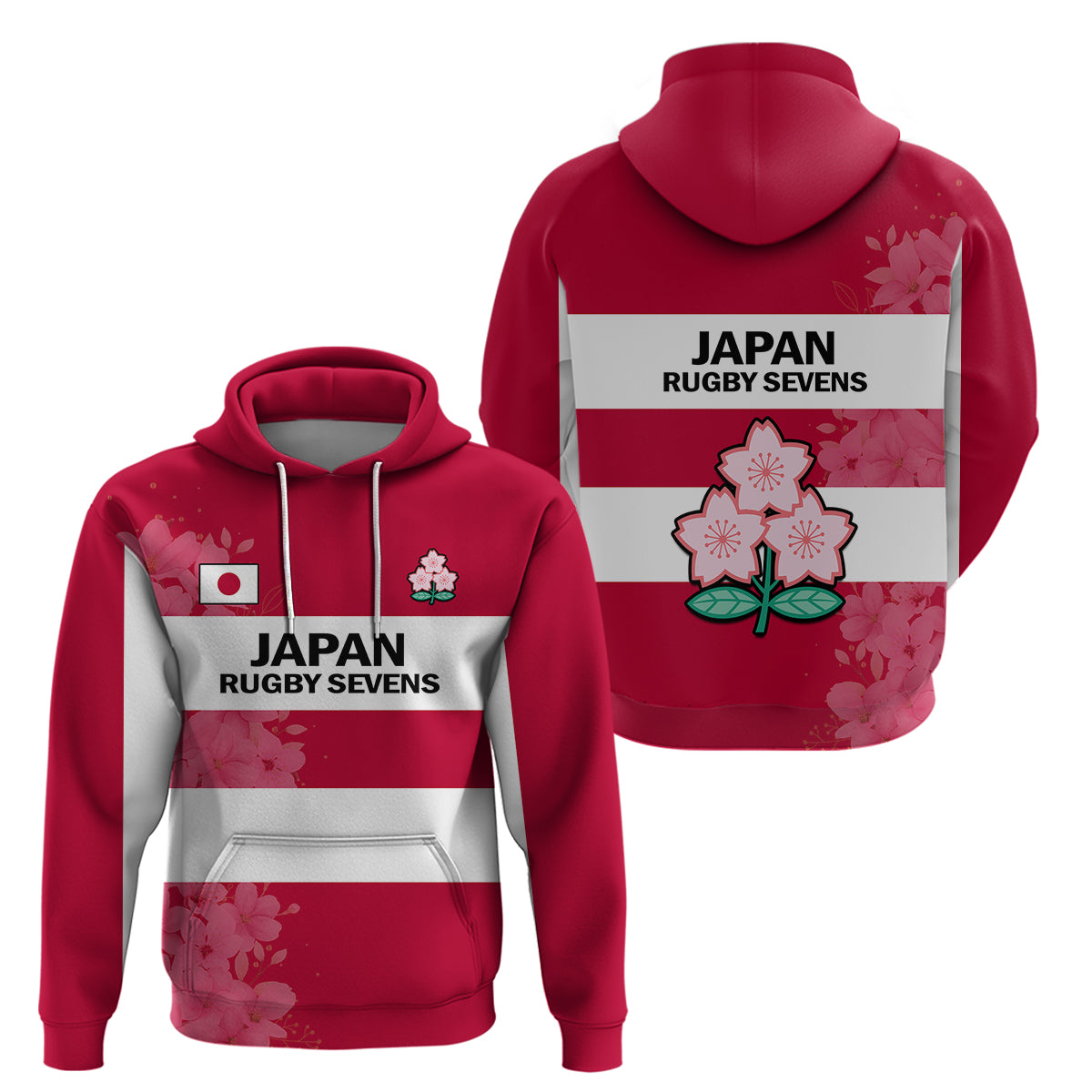 Japan Rugby 7s Japanese Cherry Blossom Hoodie - Wonder Print Shop