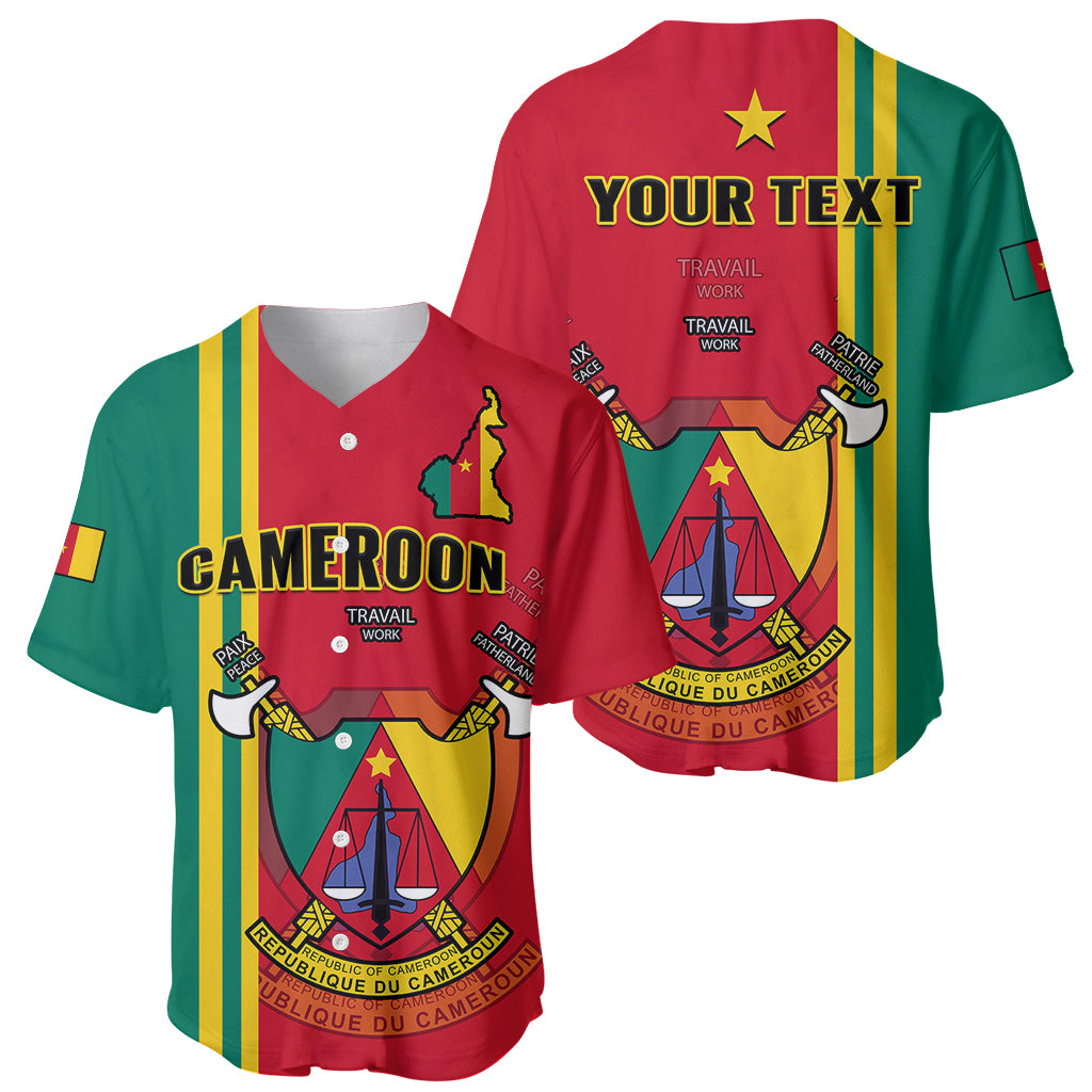 (Custom Personalised) Cameroon Happy Unity Day Cameroun Coat Of Arms Baseball Jersey - Wonder Print Shop