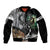 Deer Hunting - A Mystical Deer With Large Antler Within A Forest Winter Forest Pattern Bomber Jacket - Wonder Print Shop