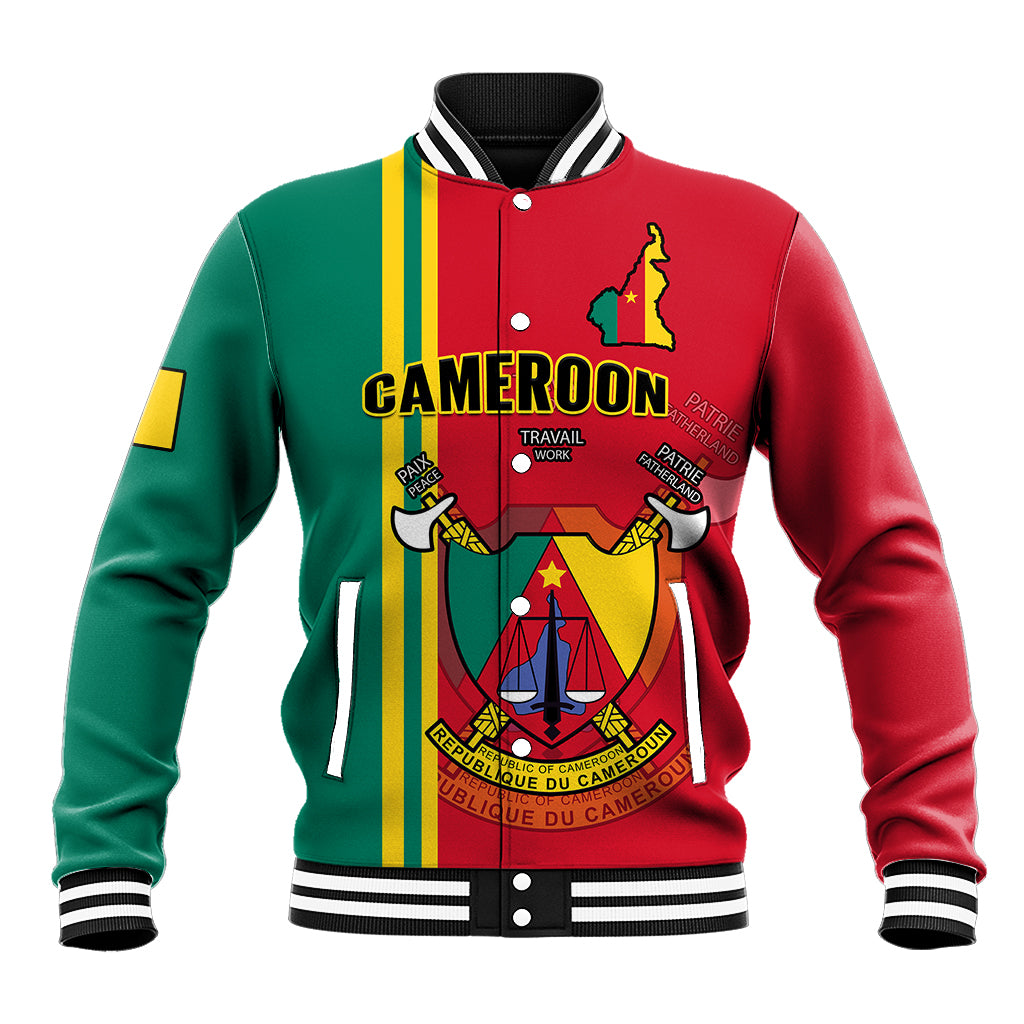 (Custom Personalised) Cameroon Happy Unity Day Cameroun Coat Of Arms Baseball Jacket - Wonder Print Shop