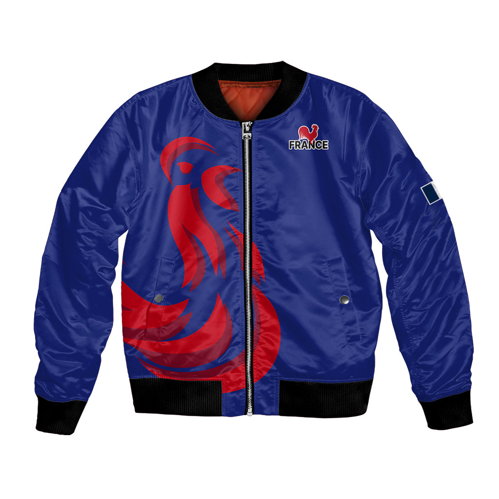 (Custom Personalised) France Rugby 7s 2023 Les Bleus Roosters Bomber Jacket LT9 - Wonder Print Shop