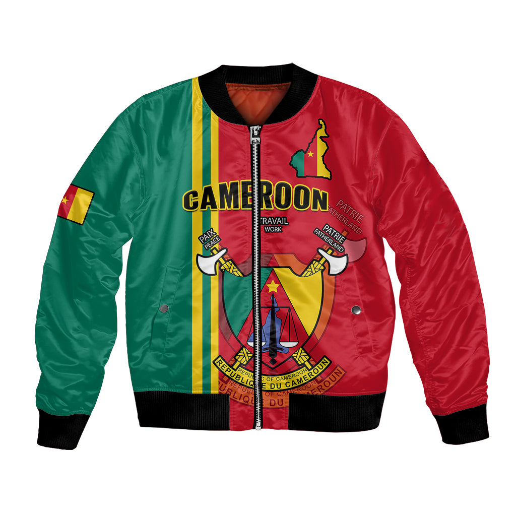 (Custom Personalised) Cameroon Happy Unity Day Cameroun Coat Of Arms Bomber Jacket - Wonder Print Shop