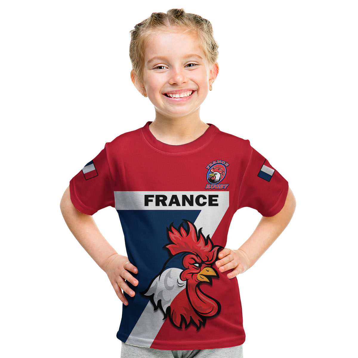 France Rugby 7s Sporty Style Kid T Shirt - Wonder Print Shop