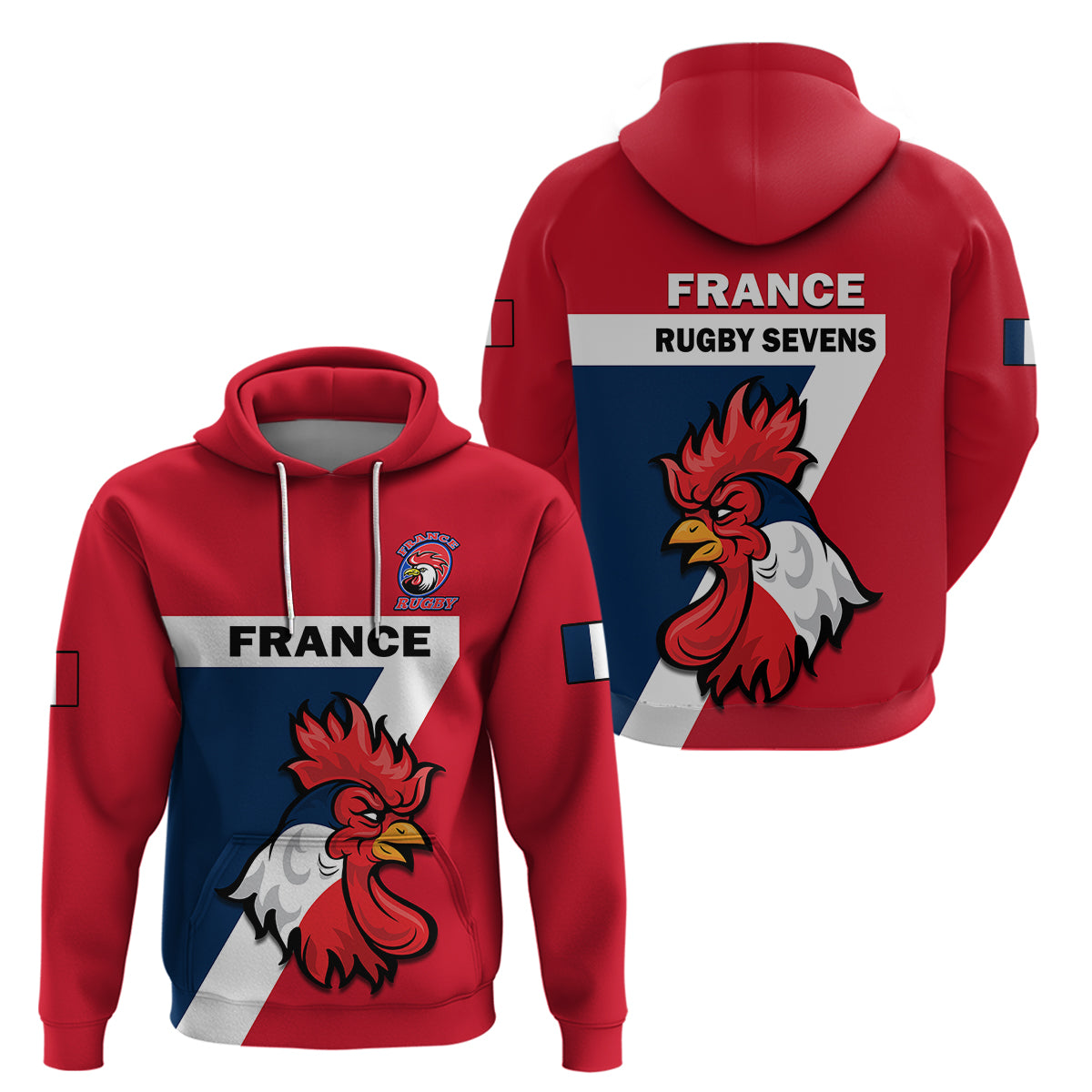 France Rugby 7s Sporty Style Hoodie - Wonder Print Shop