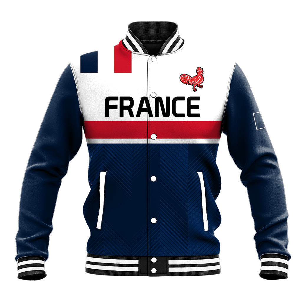 (Custom Personalised) France Rugby 7s Le XV de France Baseball Jacket LT9 - Wonder Print Shop