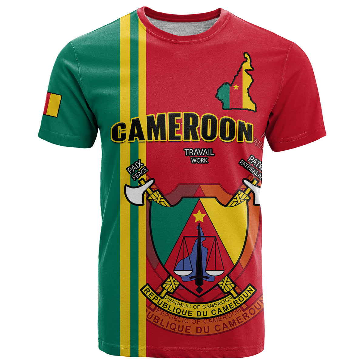 Cameroon Happy Unity Day Cameroun Coat Of Arms T Shirt - Wonder Print Shop