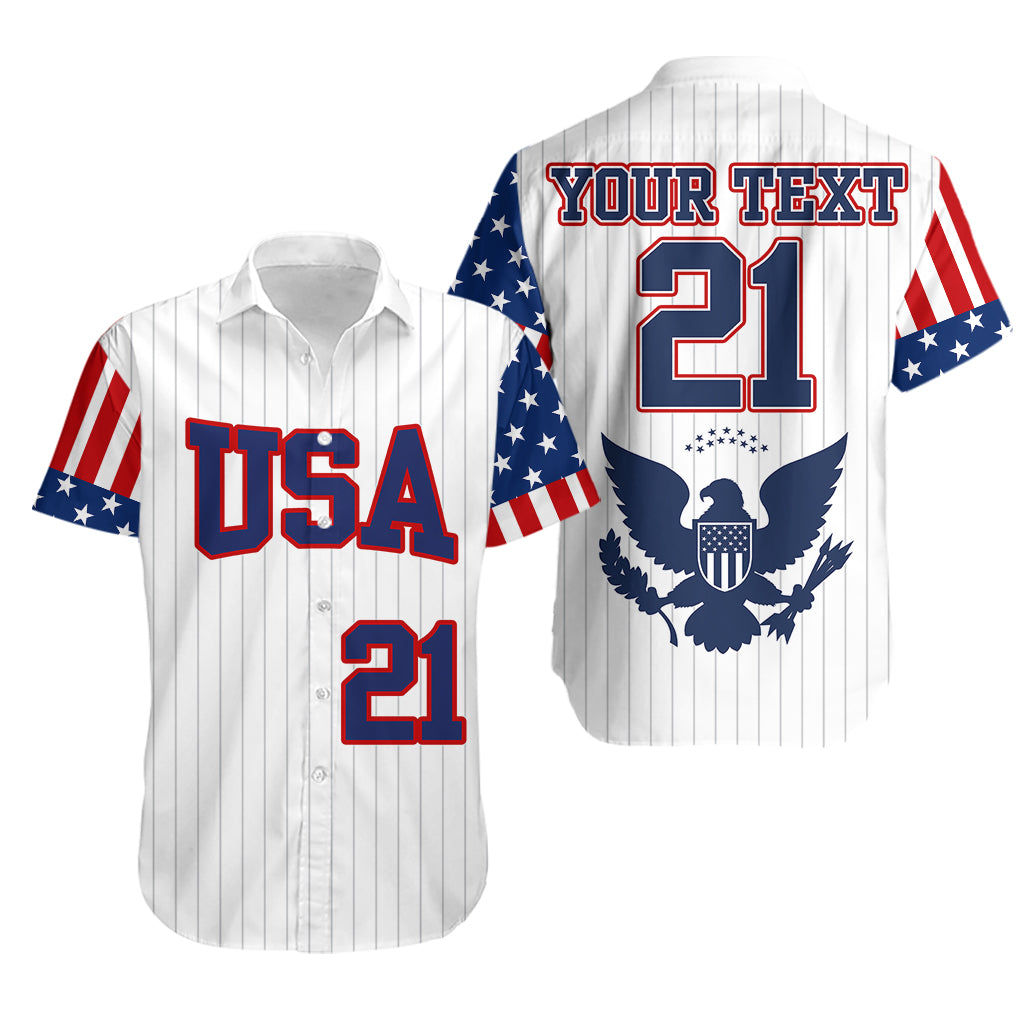 (Custom Personalised) United States 2023 Baseball Classic Uniform USA Flag Hawaiian Shirt - Wonder Print Shop