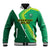 (Custom Text And Number) Ireland Rugby 7s Celtic Cross Shamrock Baseball Jacket - Wonder Print Shop