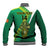 (Custom Text And Number) Ireland Rugby 7s Celtic Cross Shamrock Baseball Jacket - Wonder Print Shop