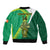 (Custom Text And Number) Ireland Rugby 7s Celtic Cross Shamrock Bomber Jacket - Wonder Print Shop