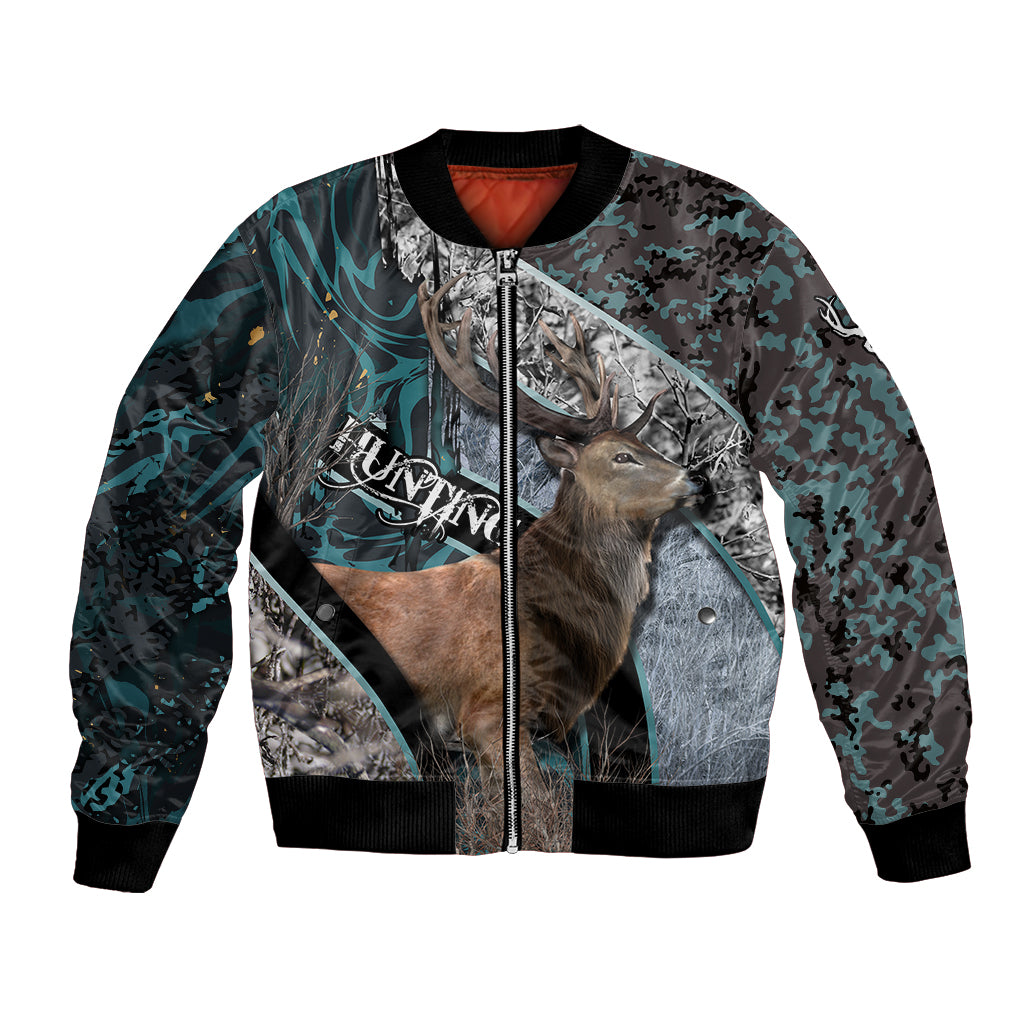 Deer Hunting Abstract Pattern Bomber Jacket - Wonder Print Shop