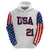 Custom United States 2023 Baseball Classic Uniform USA Flag Hoodie - Wonder Print Shop