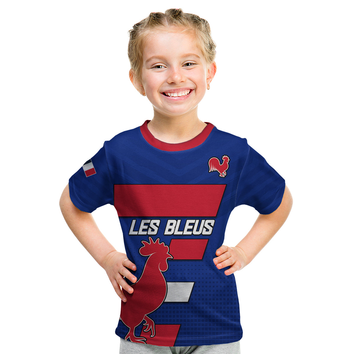 (Custom Personalised) France Rugby 7s Come On Les Bleus Kid T Shirt - Wonder Print Shop