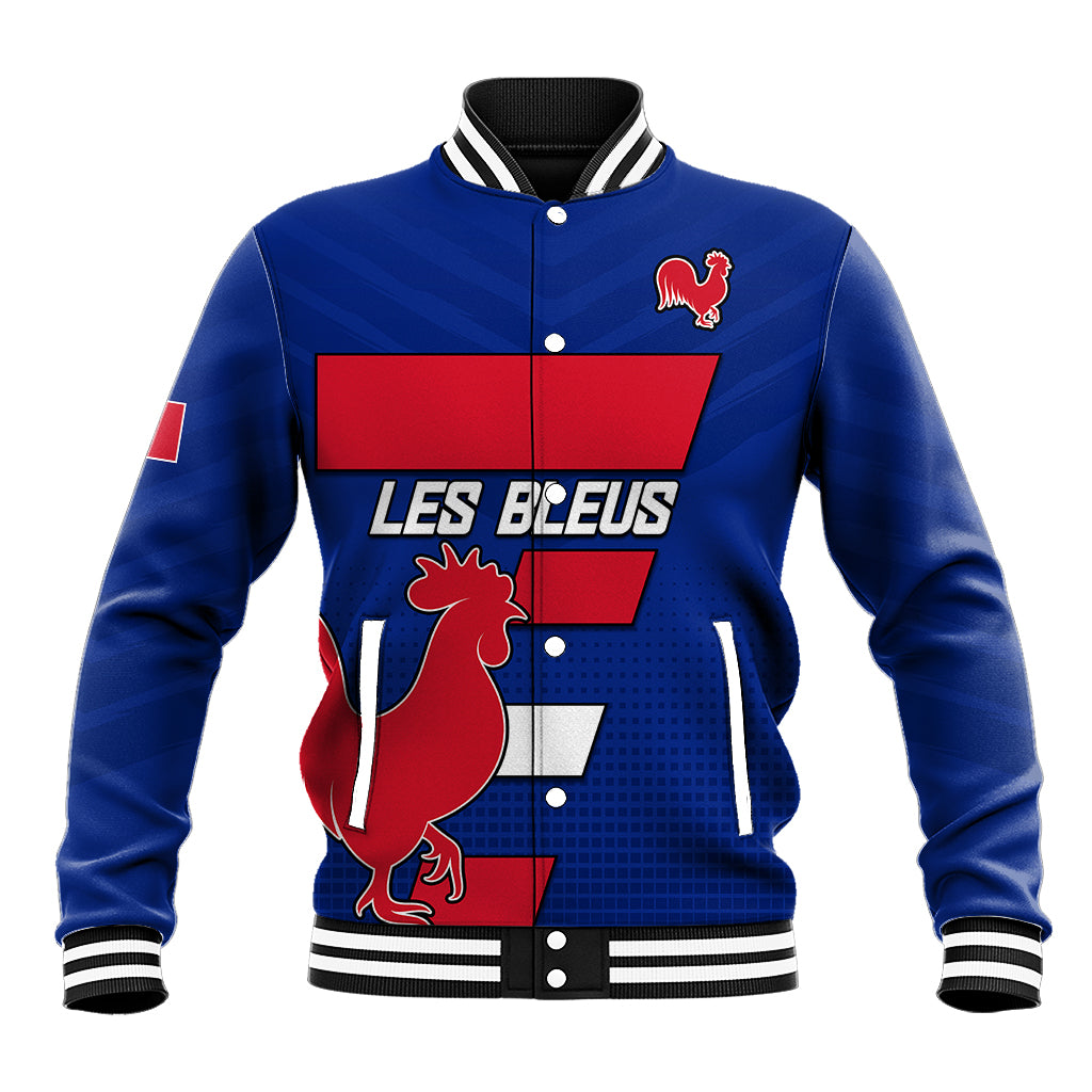 (Custom Personalised) France Rugby 7s Come On Les Bleus Baseball Jacket LT9 - Wonder Print Shop