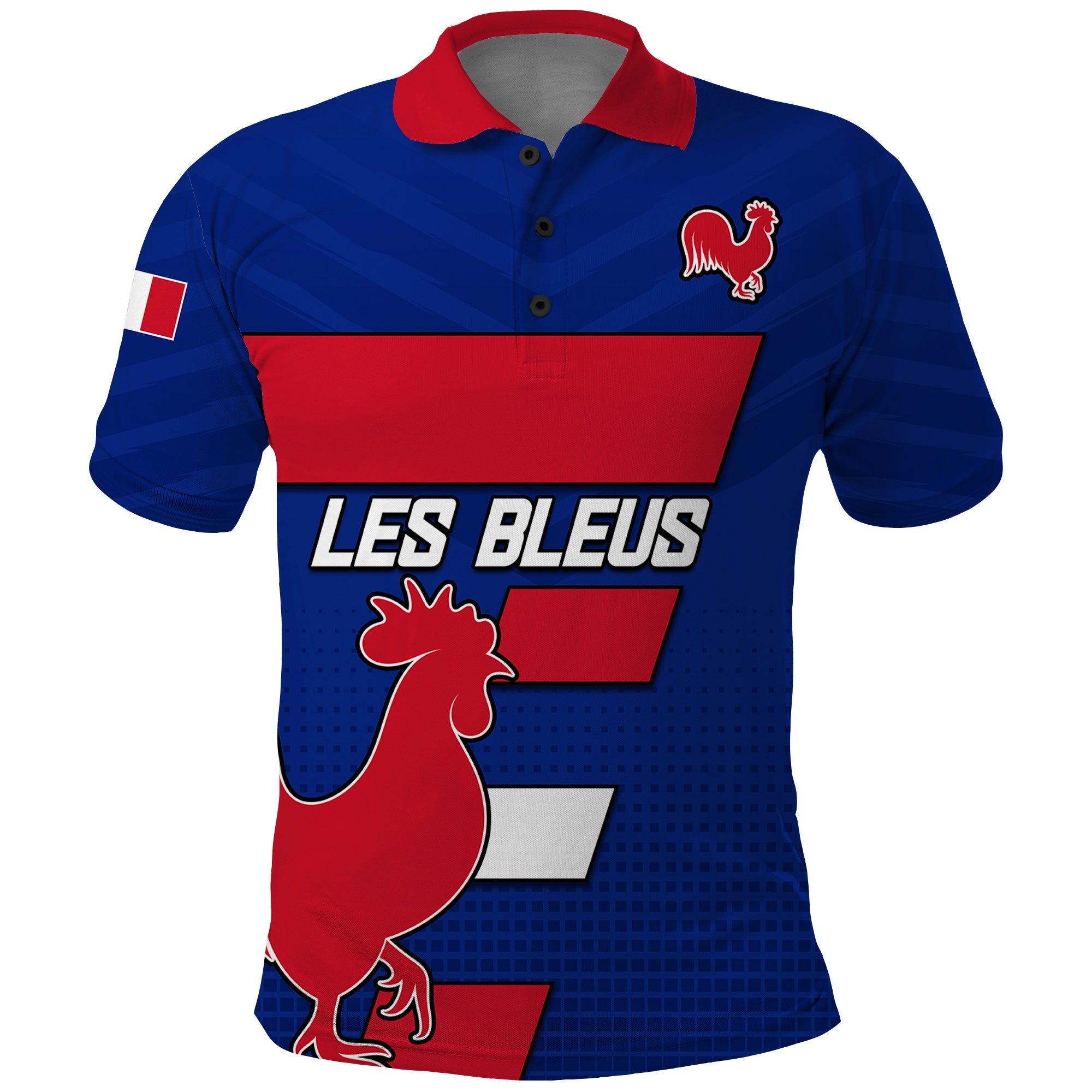 Custom France Rugby 7s Come On Les Bleus Polo Shirt - Wonder Print Shop