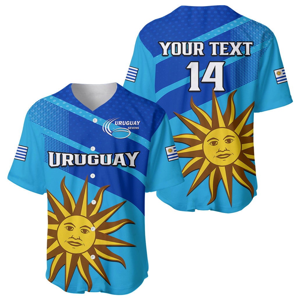 (Custom Text And Number) Uruguay Rugby 7s Sporty Style Baseball Jersey - Wonder Print Shop