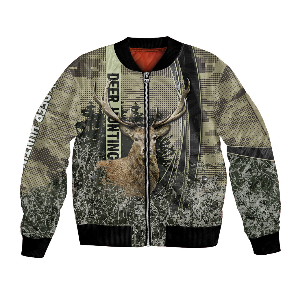 Deer Hunting Camouflaged Modern Abstract Bomber Jacket - Wonder Print Shop