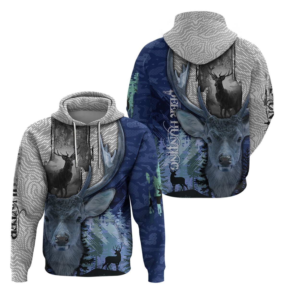 deer-hunting-stag-in-the-night-abstract-pattern-hoodie