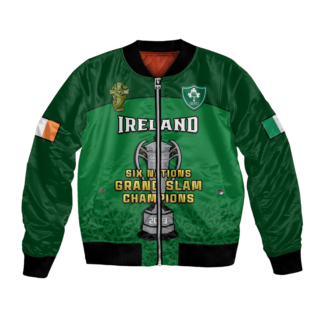 (Custom Text And Number) Ireland Rugby 2023 Champions Six Nations Irish Proud Bomber Jacket - Wonder Print Shop