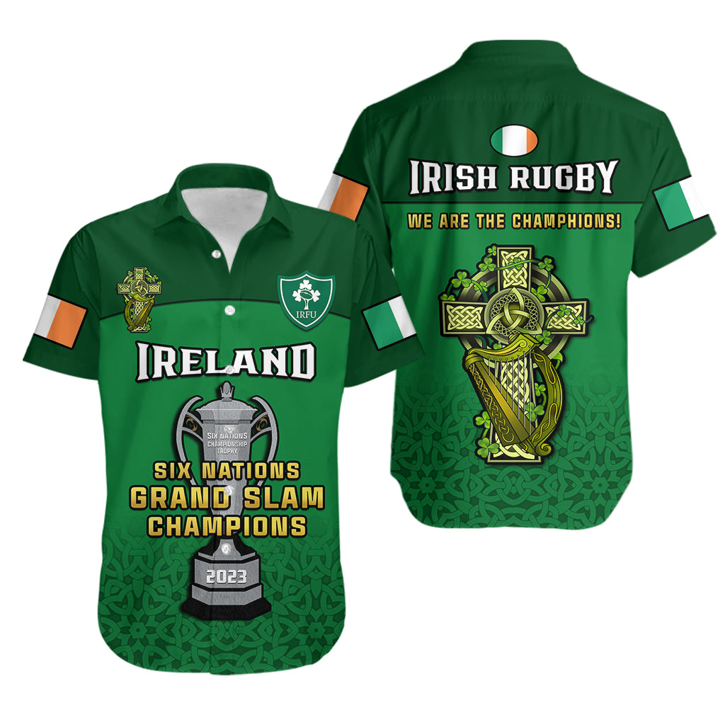 Ireland Rugby 2023 Champions Six Nations Irish Proud Hawaiian Shirt - Wonder Print Shop