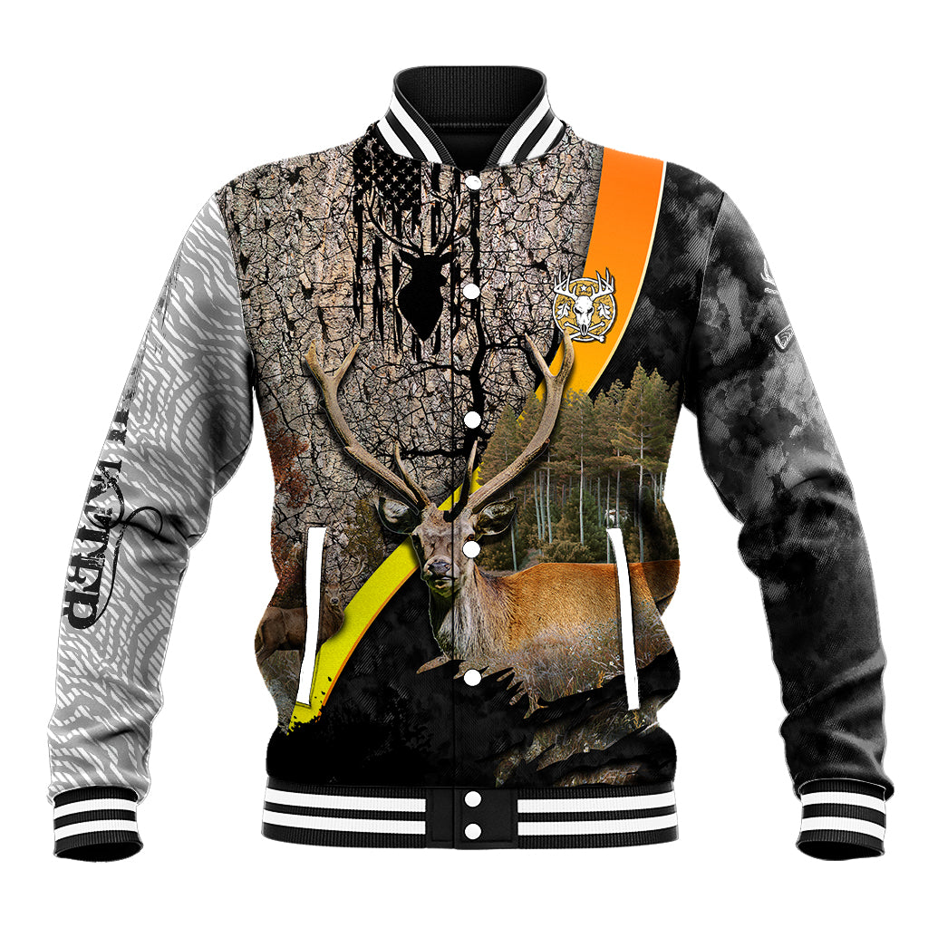 Deer Hunting Old Tree Bark Texture Gray Abstract Pattern Baseball Jacket - Wonder Print Shop