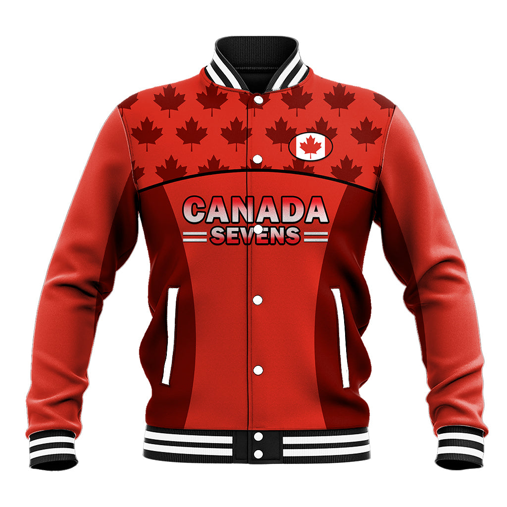 (Custom Text And Number) Canada Rugby 7s Sporty Style Baseball Jacket - Wonder Print Shop