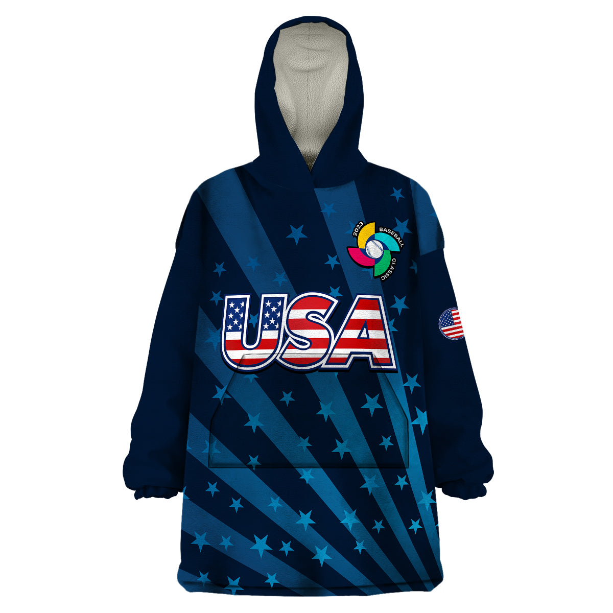 (Custom Personalised) United States 2023 Baseball Classic Wearable Blanket Hoodie - Wonder Print Shop