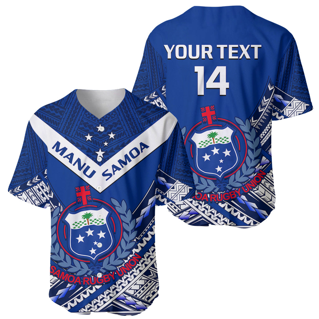 (Custom Text And Number) Samoan Rugby Manu Samoa 7s Polynesian Pattern Baseball Jersey - Wonder Print Shop