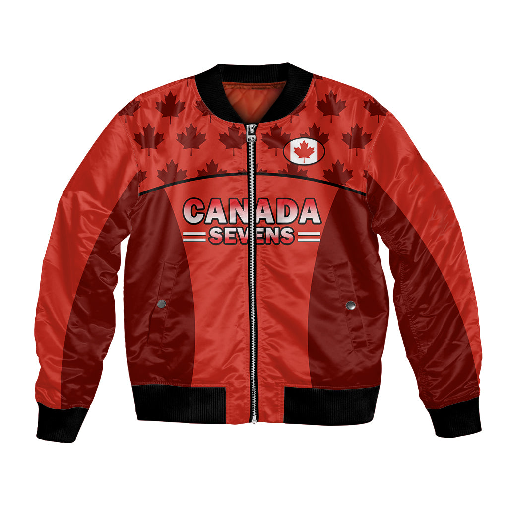 (Custom Text And Number) Canada Rugby 7s Sporty Style Bomber Jacket - Wonder Print Shop