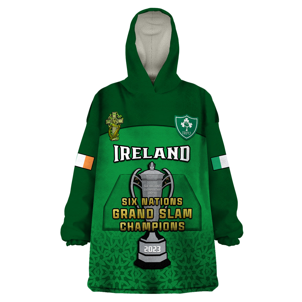 Ireland Rugby 2023 Champions Six Nations Irish Proud Wearable Blanket Hoodie - Wonder Print Shop