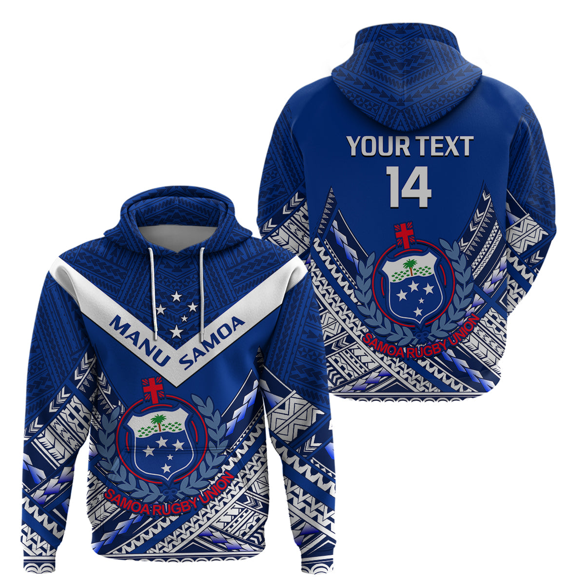 Custom Samoan Rugby Manu Samoa 7s Polynesian Pattern Hoodie - Wonder Print Shop