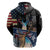 Deer Hunting American Flag Tie Dye Forest Painting Pattern Hoodie - Wonder Print Shop