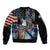 Deer Hunting American Flag Tie Dye Forest Painting Pattern Bomber Jacket - Wonder Print Shop