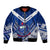 (Custom Text And Number) Samoan Rugby Manu Samoa 7s Polynesian Pattern Bomber Jacket - Wonder Print Shop