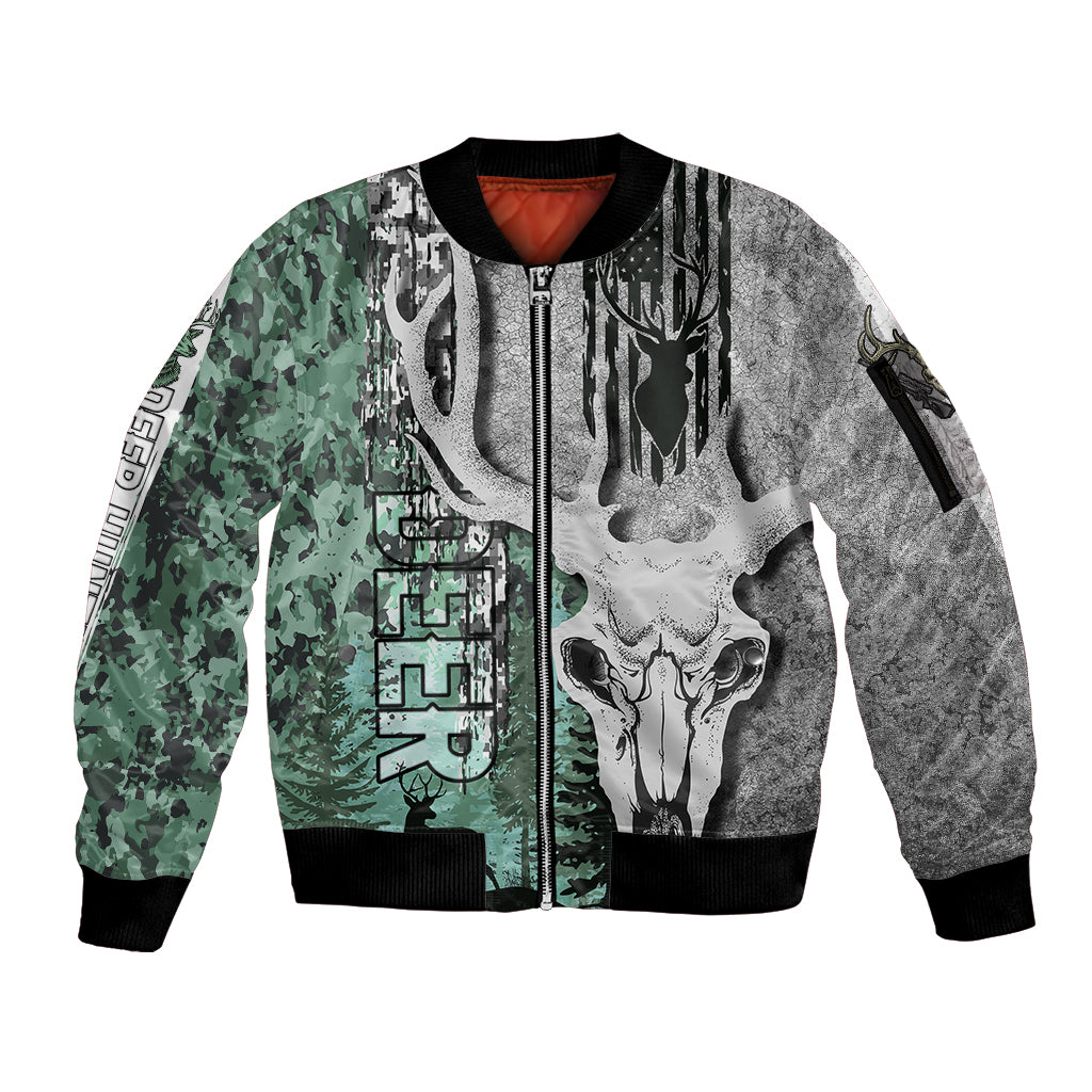 deer-hunting-abstract-dark-forest-pattern-sleeve-zip-bomber-jacket