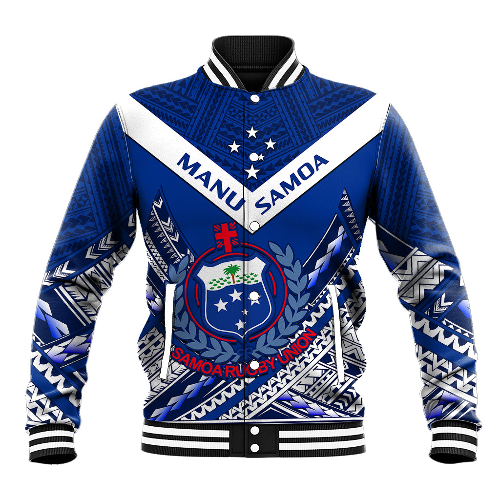 Samoan Rugby Manu Samoa 7s Polynesian Pattern Baseball Jacket - Wonder Print Shop