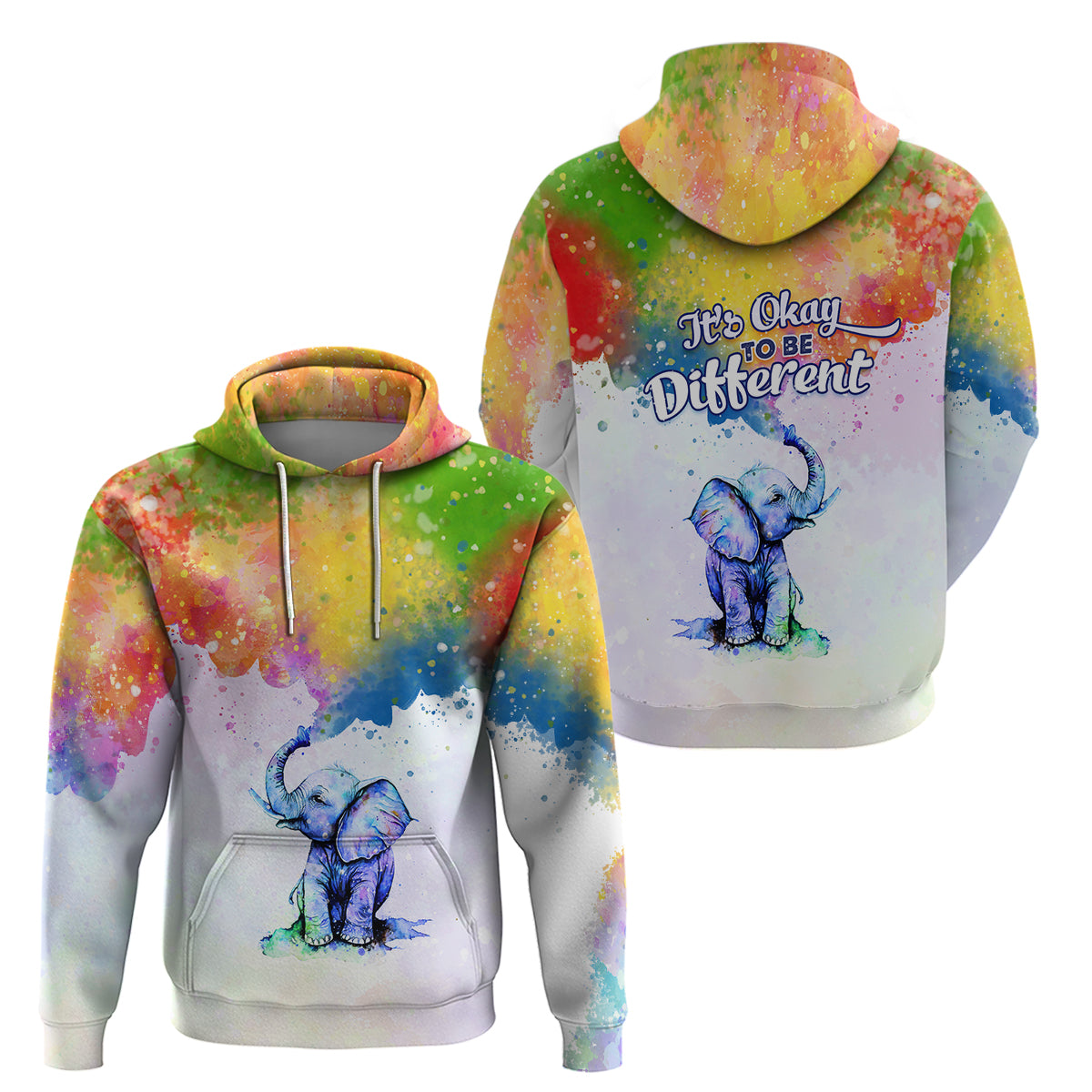 autism-elephant-watercolor-style-its-okay-to-be-different-hoodie