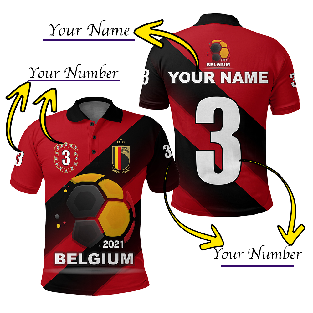 Custom Belgium Polo Shirt Football 2021 LT20 - Wonder Print Shop