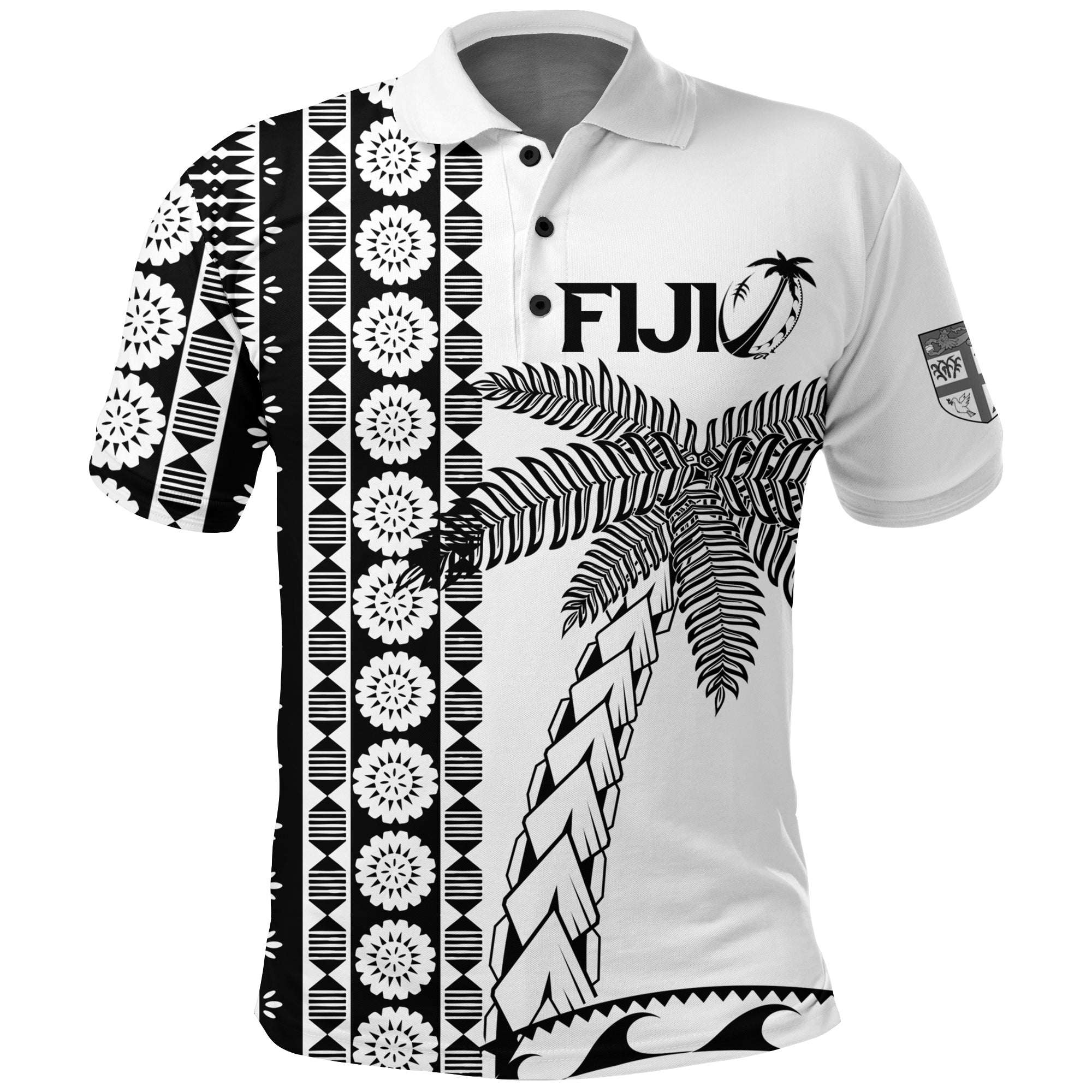 Custom Fiji Rugby Polo Shirt Coconut Tree With Tapa Pattern LT12 - Wonder Print Shop