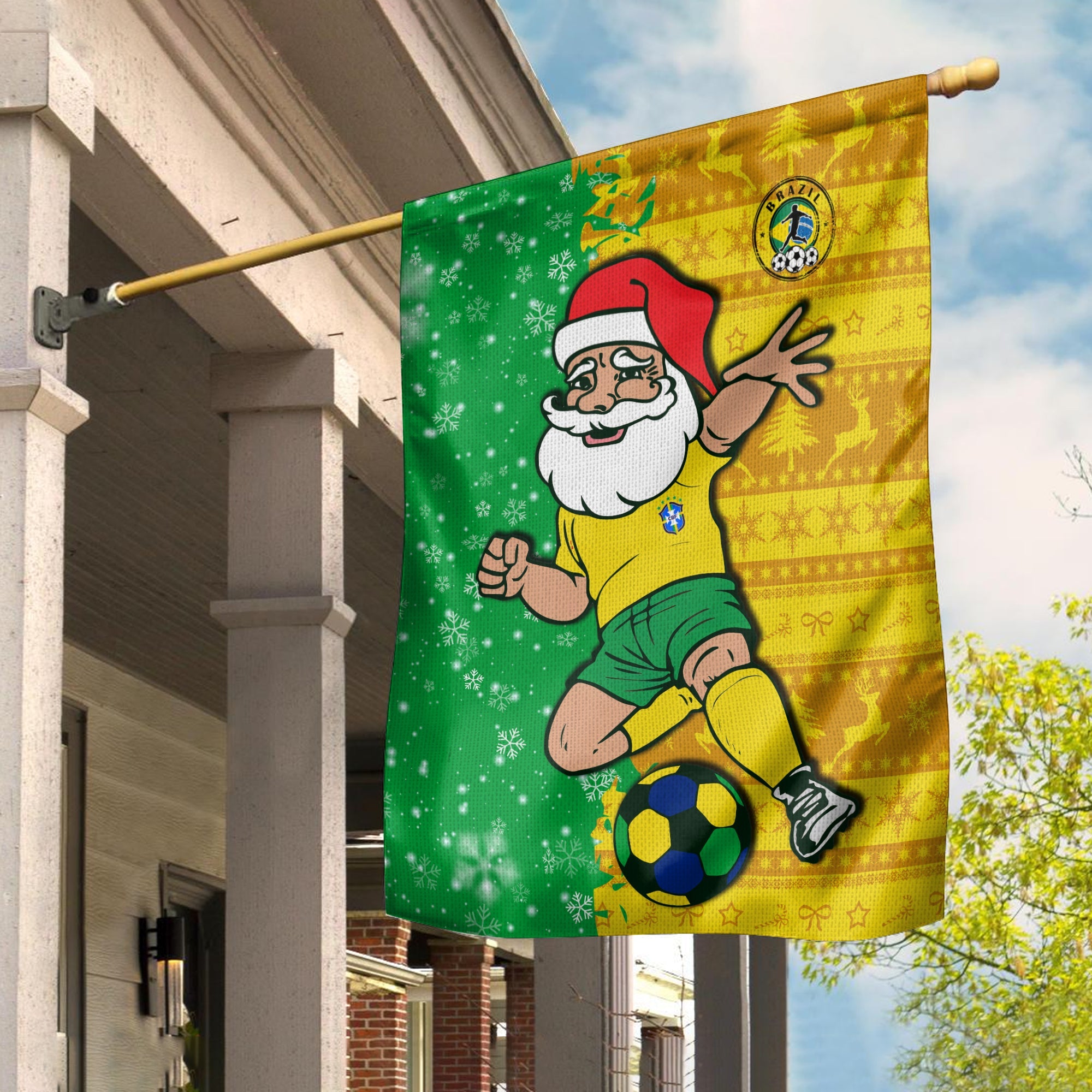 Brazil Football Flag Christmas Santa Claus Selecao Champions Ver.01 LT13 - Wonder Print Shop