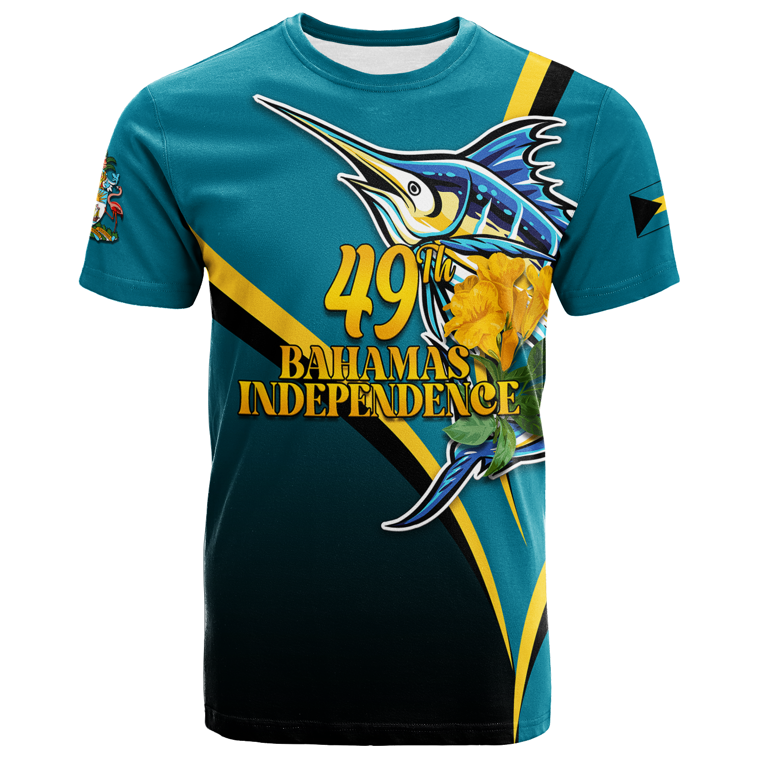 The Bahamas 49th Anniversary Independence Day Blue Marlin T Shirt LT12 - Wonder Print Shop