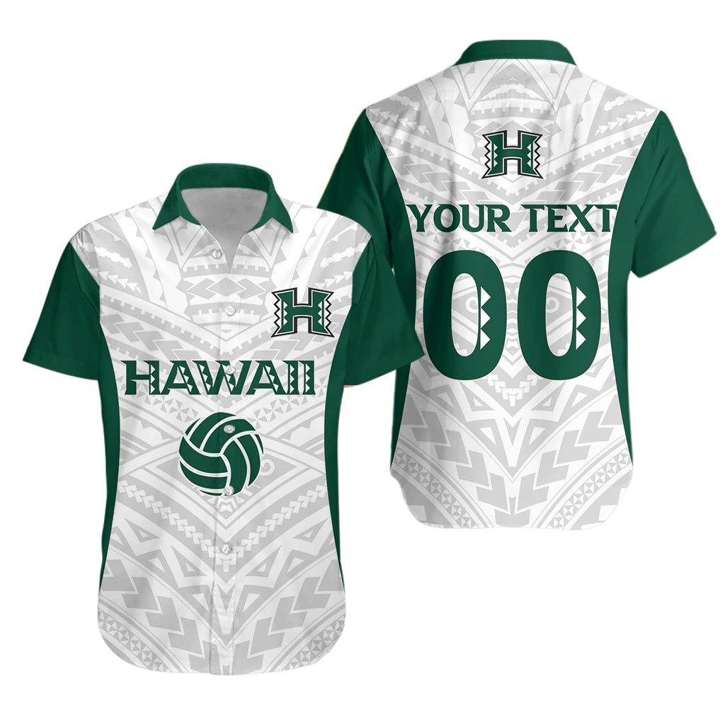 (Custom Personalised) Hawaii Hawaiian Shirt - White Volleyball Team Supporter LT12 - Wonder Print Shop