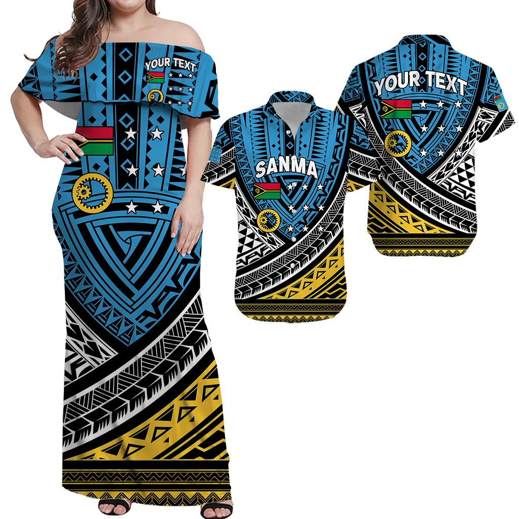 Personalised Vanuatu Sanma Province Tribal Pattern Matching Hawaiian Shirt And Dress - LT12 - Wonder Print Shop